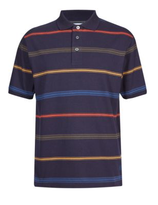 Pure Cotton Multi-Striped Polo Shirt Image 2 of 4