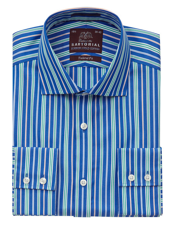 Pure Cotton Multi-Striped Shirt Image 1 of 1