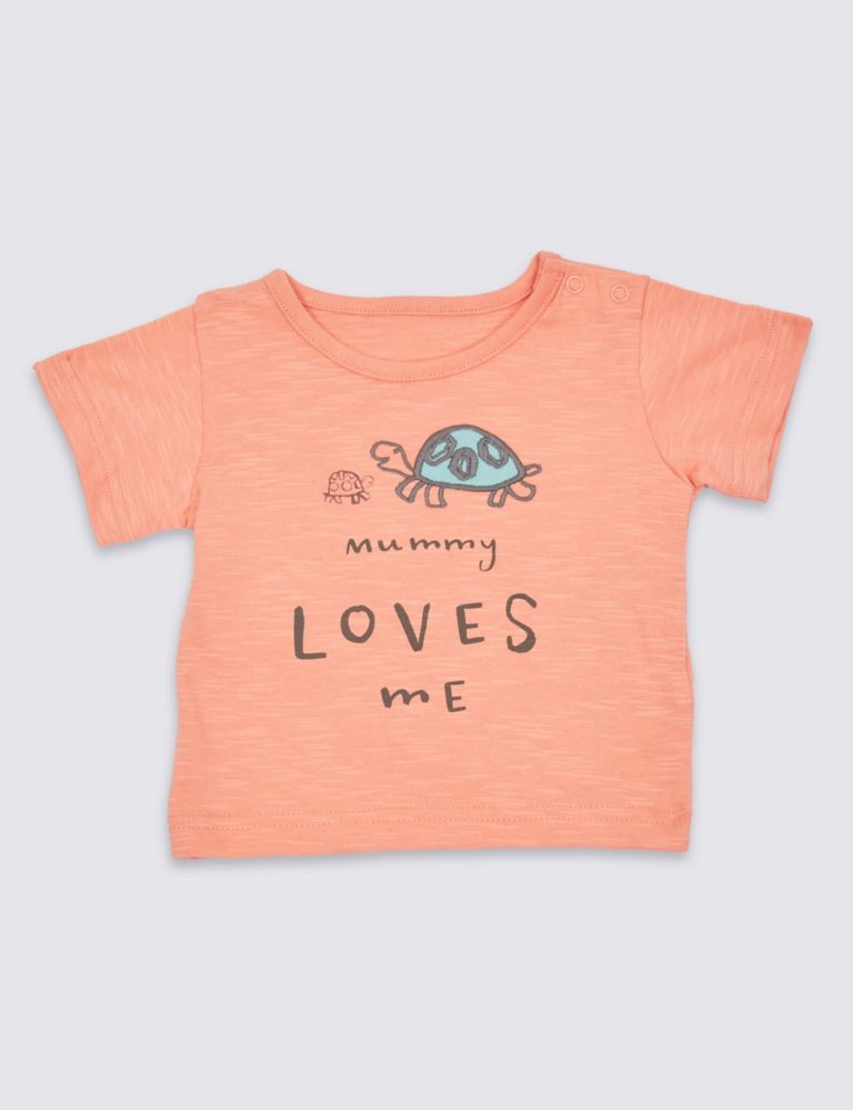 Pure Cotton Mummy Loves Me Short Sleeve Top 1 of 3