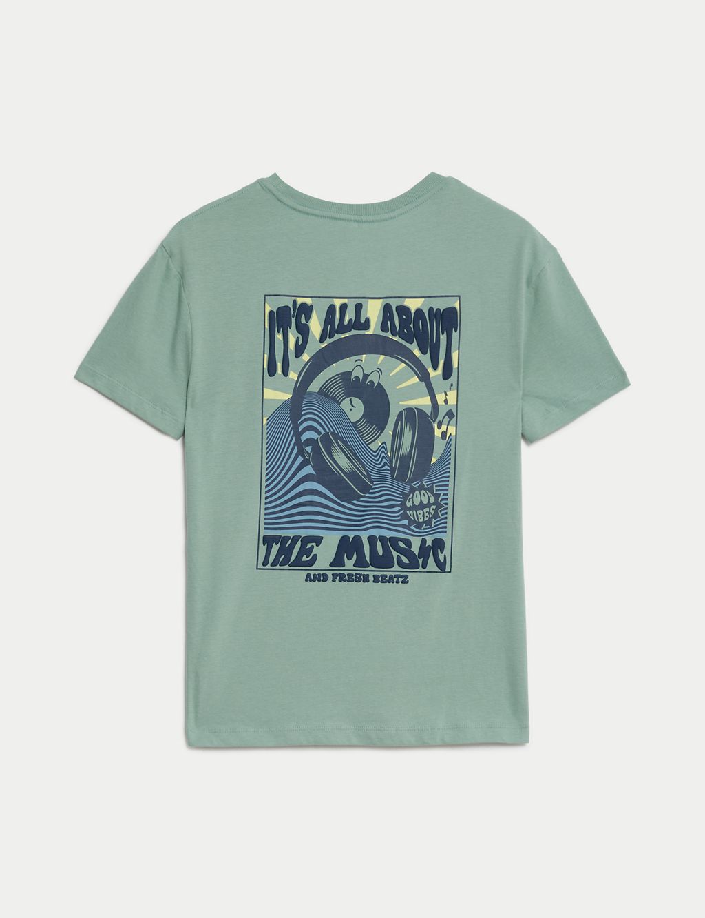 Pure Cotton Music Graphic T-Shirt (6-16 Yrs) 2 of 2