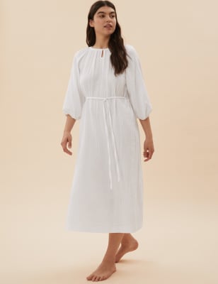 Long white cotton outlet nightdress