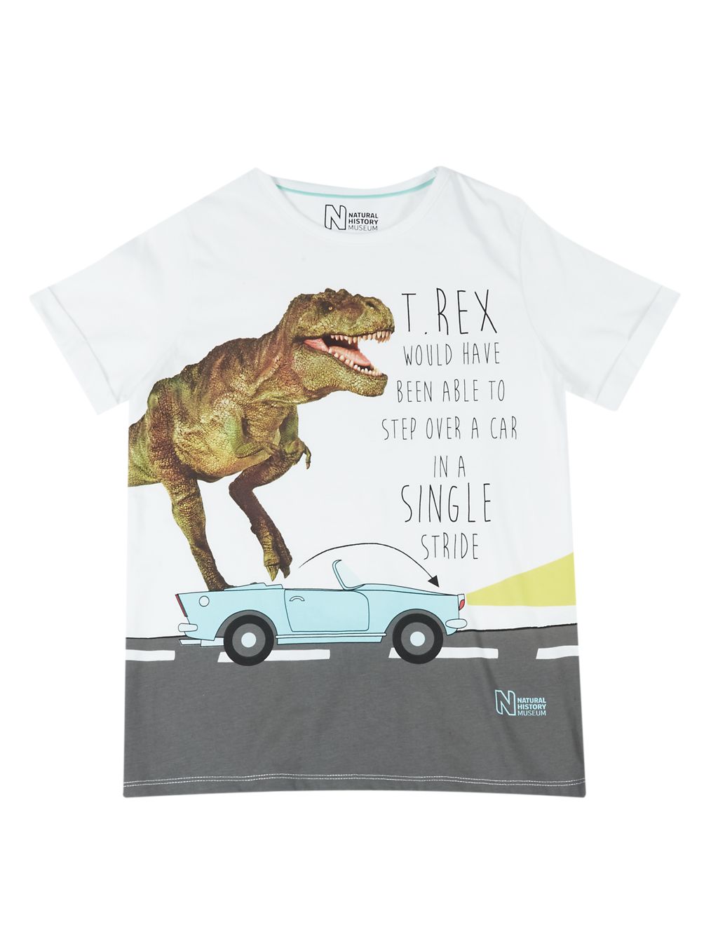 Pure Cotton Natural History Museum Car Print T-Shirt (5-14 Years) 1 of 3