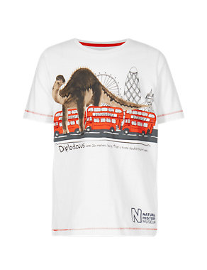 Pure Cotton Natural History Museum T-Shirt (1-7 Years) Image 2 of 3