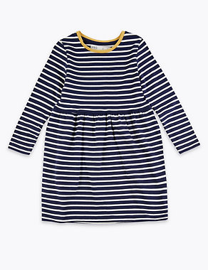 Pure Cotton Nautical Striped Dress (3 Months - 7 Years) Image 2 of 4