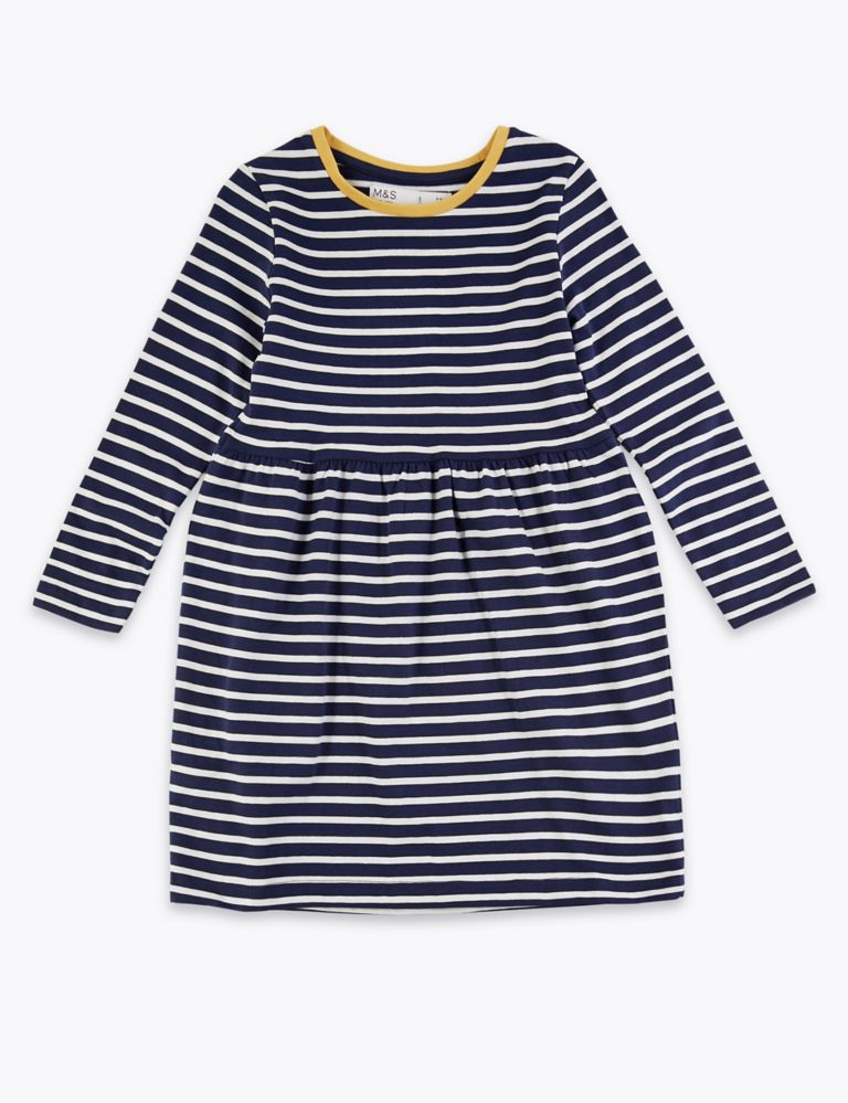 Pure Cotton Nautical Striped Dress (3 Months - 7 Years) 2 of 4