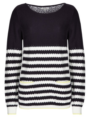Pure Cotton Nautical Striped Jumper Image 2 of 6