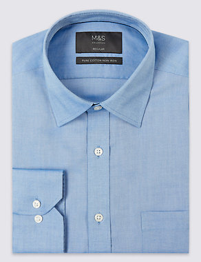 Pure Cotton Non-Iron Regular Fit Shirt Image 2 of 5