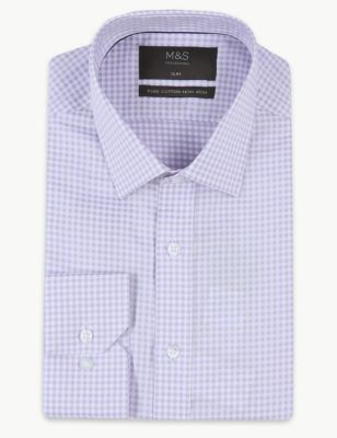 Pure Cotton Non-Iron Slim Fit Shirt Image 2 of 4