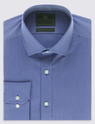 Pure Cotton Non-Iron Slim Fit Striped Shirt Image 2 of 5