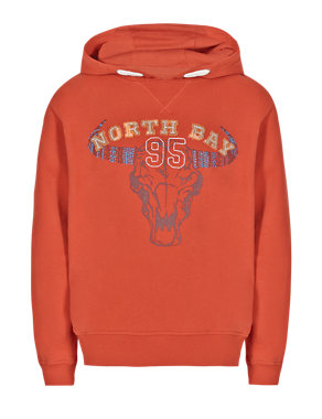 Pure Cotton North Bay Appliqué Hooded Sweat Top (5-14 Years) Image 2 of 5