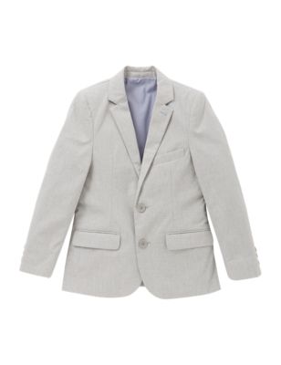 Pure Cotton Notch Lapel 2 Button Dogtooth Blazer (5-14 Years) Image 2 of 4
