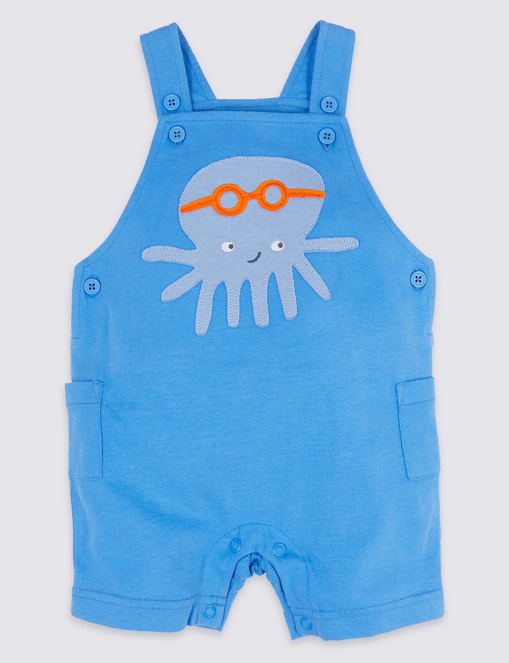 Pure Cotton Octopus Jersey Dungarees 3 of 3