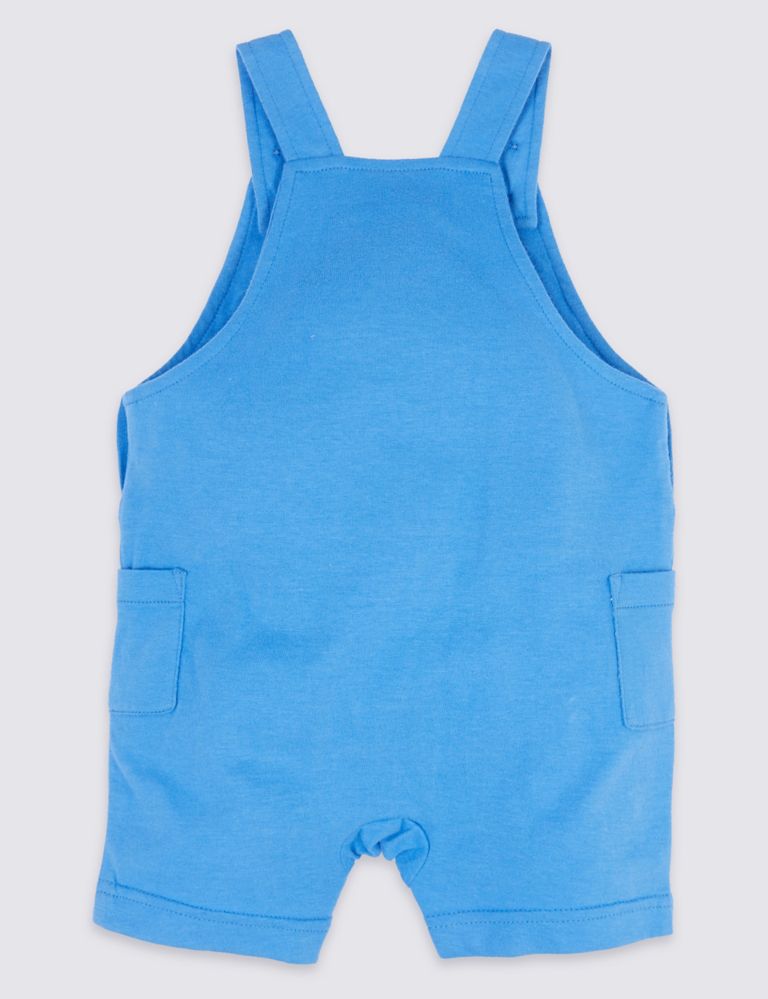 Pure Cotton Octopus Jersey Dungarees 2 of 3