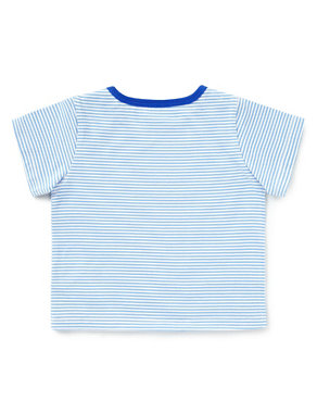 Pure Cotton Octopus Striped T-Shirt Image 2 of 3
