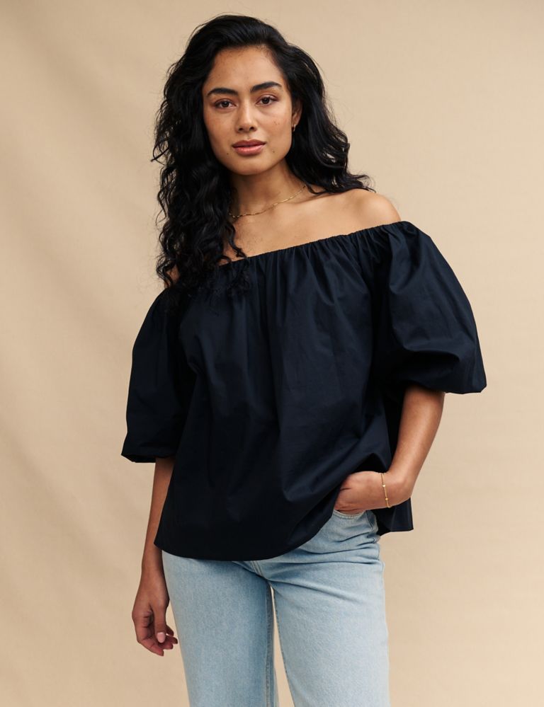 Pure Cotton Off The Shoulder Top 2 of 6