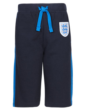 Pure Cotton Official England FA 3 Lions Jogger Shorts (5-14 Years) Image 2 of 3