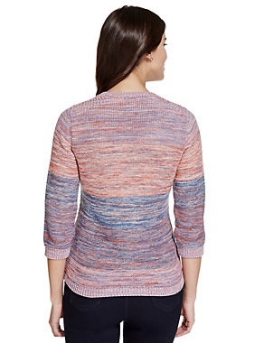 Pure Cotton Ombre Cable Knit Jumper Image 2 of 3