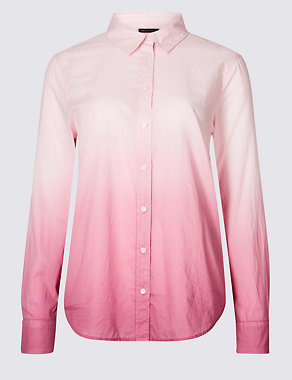 Pure Cotton Ombre Long Sleeve Shirt Image 2 of 5