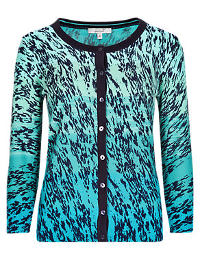 Pure Cotton Ombre Print Cardigan Image 2 of 4