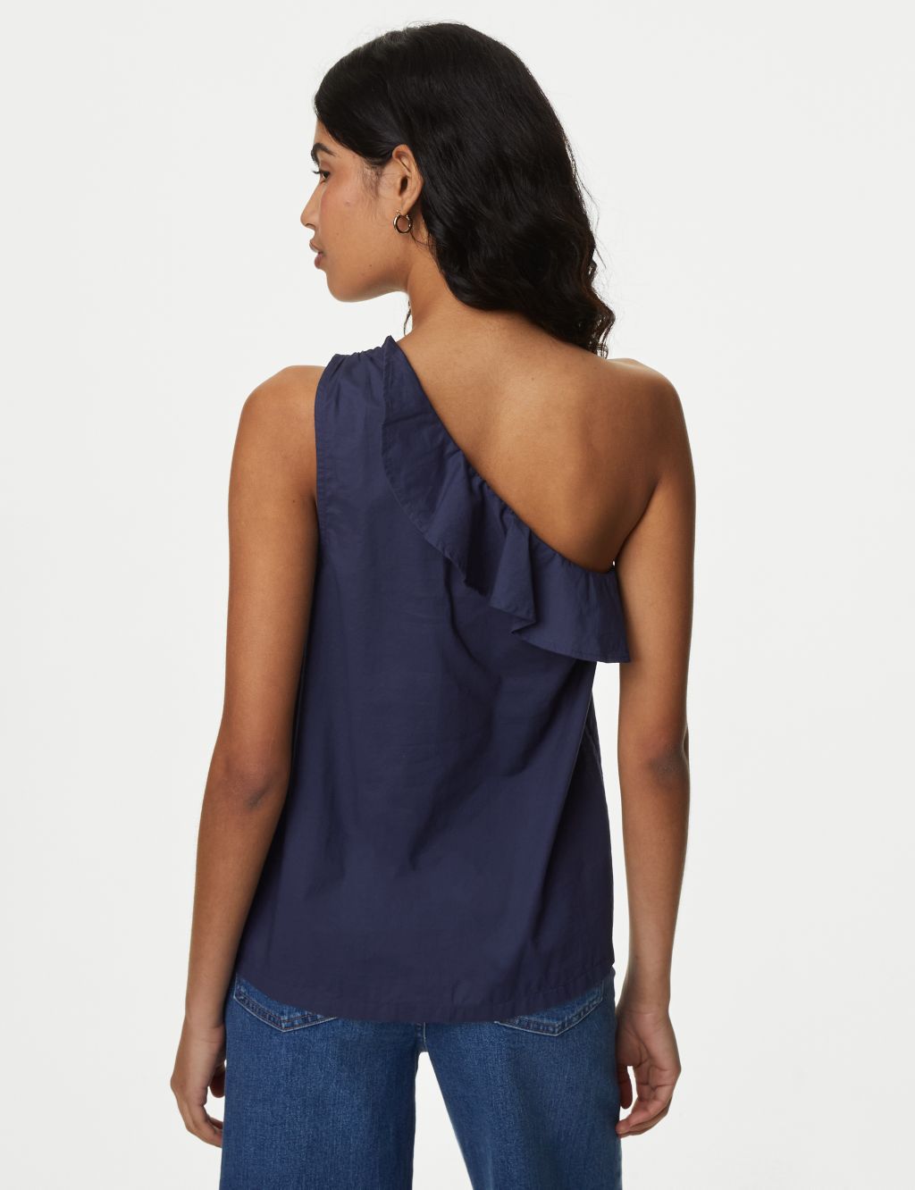 Pure Cotton One Shoulder Frill Detail Blouse 5 of 6