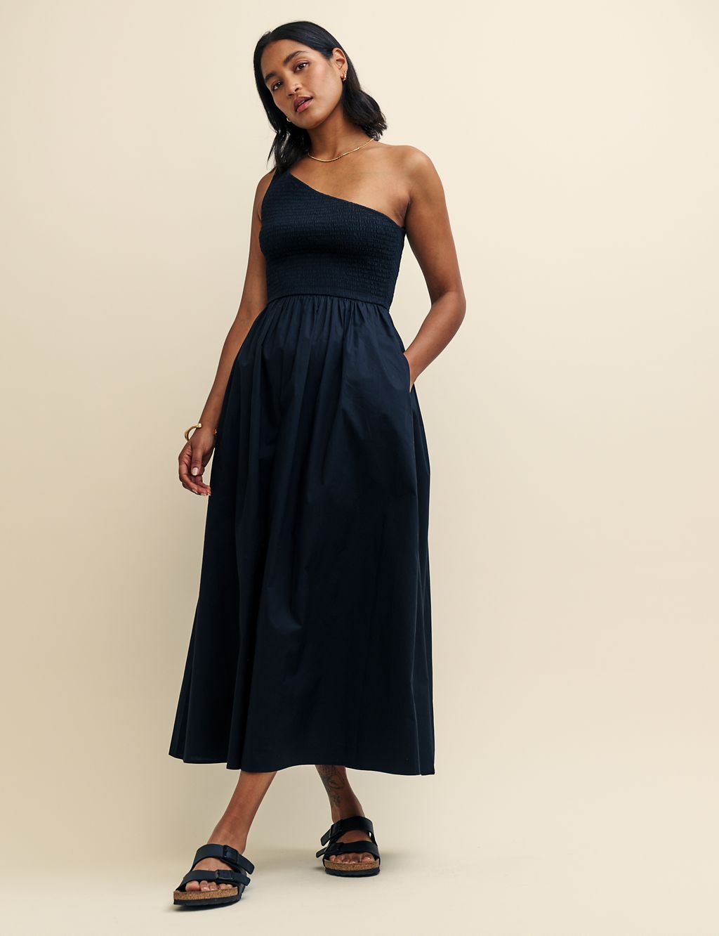Pure Cotton One Shoulder Midaxi Dress 2 of 6