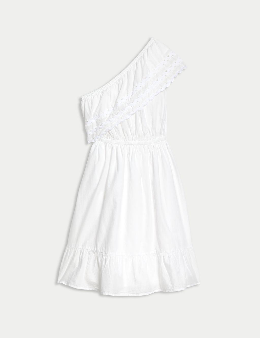Pure Cotton One Shoulder Mini Beach Dress 1 of 4
