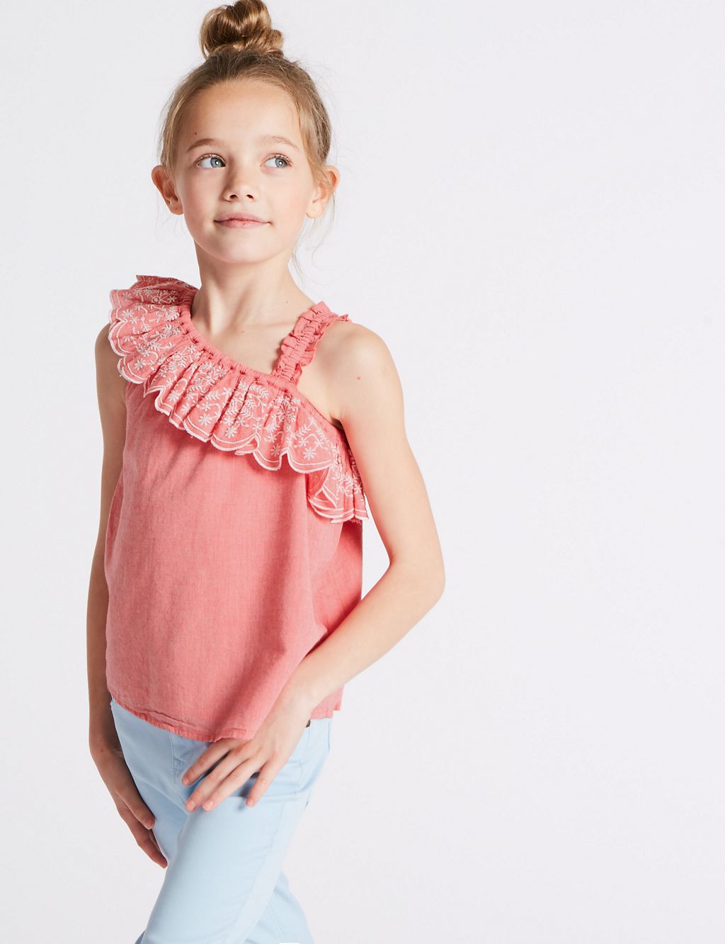 Pure Cotton One Shoulder Top (3-16 Years) 3 of 3