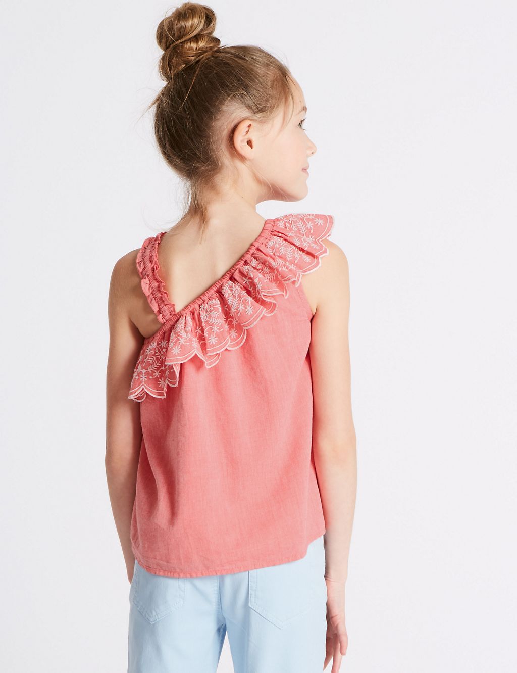Pure Cotton One Shoulder Top (3-16 Years) 2 of 3