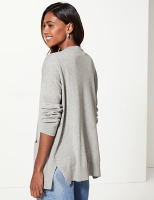 cotton open front cardigan