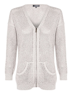 Pure Cotton Open Knit Cardigan Image 2 of 8