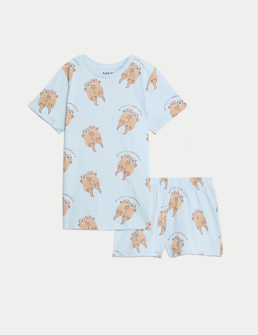 Pure Cotton Otter Pyjamas (7-14 Yrs) 1 of 1