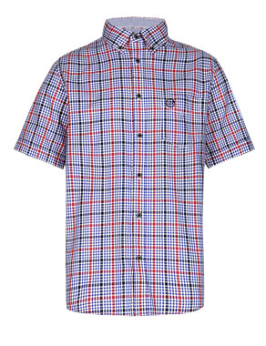 Pure Cotton Overchecked Shirt Image 2 of 3