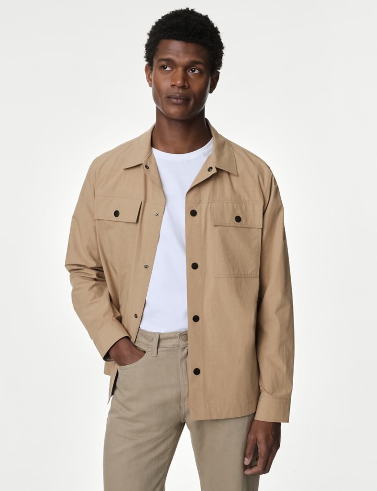 Pure Cotton Overshirt with Stormwear™ 1 of 6