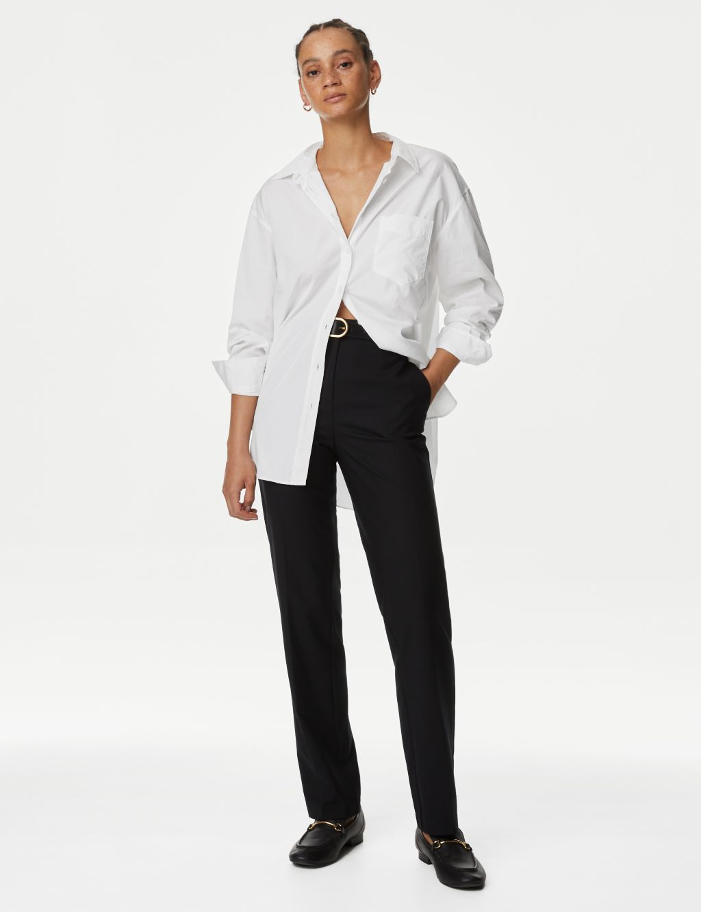Pure Cotton Oversized Girlfriend Style Longline Shirt | M&S Collection ...