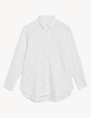 Pure Cotton Oversized Long Sleeve Shirt Image 2 of 7