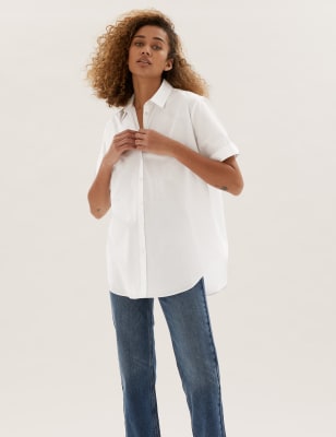 Oversized short sale sleeve shirt womens