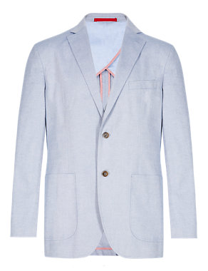 Pure Cotton Oxford Chambray Jacket Image 2 of 6