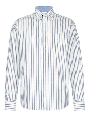 Pure Cotton Oxford Striped Shirt Image 2 of 4