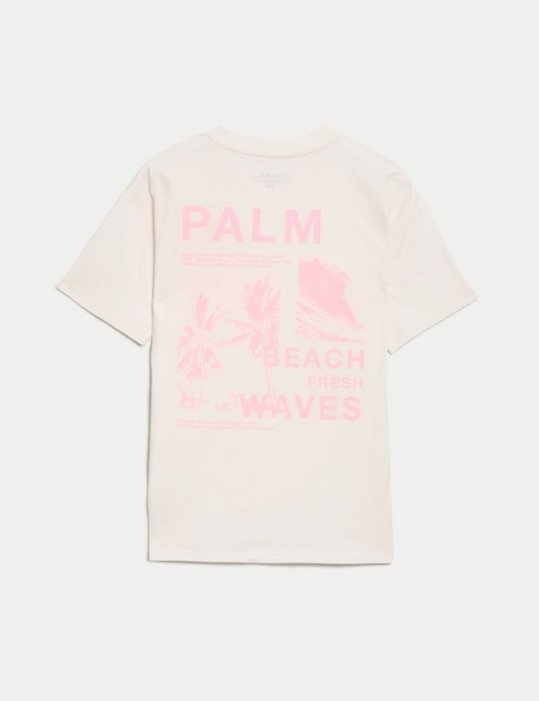 Pure Cotton Palm Beach T-Shirt (6-16 Yrs) 2 of 2