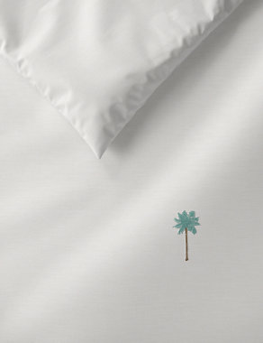 Pure Cotton Palm Embroidered Bedding Set Image 2 of 5