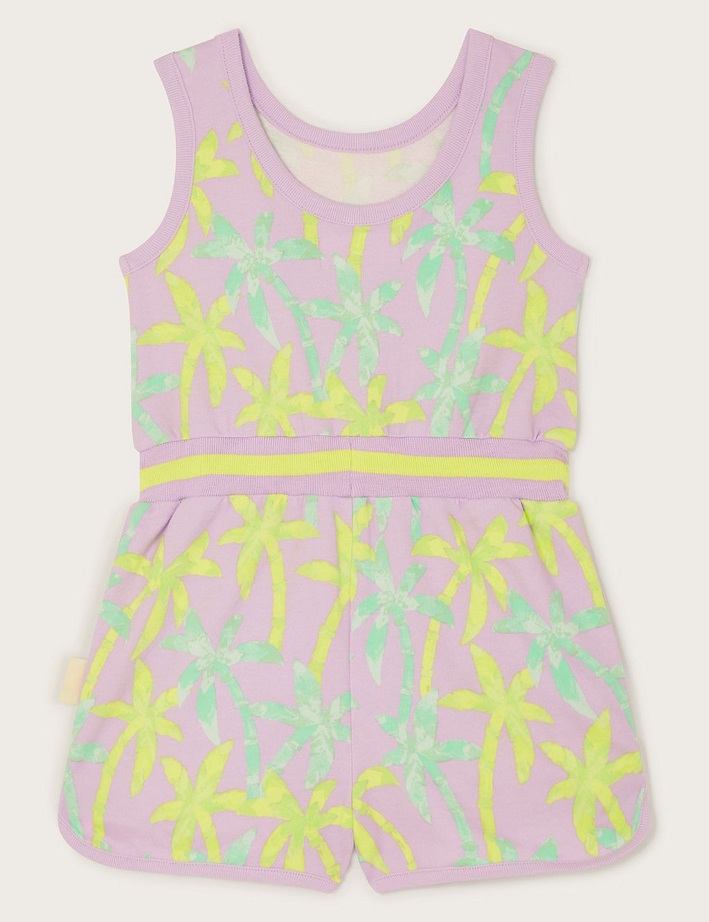 Pure Cotton Palm Print Playsuit (3-13 Yrs) 2 of 3