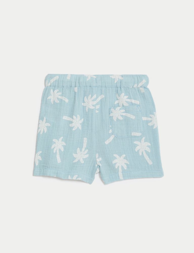 Pure Cotton Palm Tree Shorts (0-3 Yrs) 3 of 5