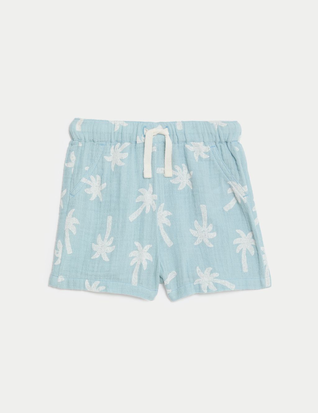 Pure Cotton Palm Tree Shorts (0-3 Yrs) 1 of 5