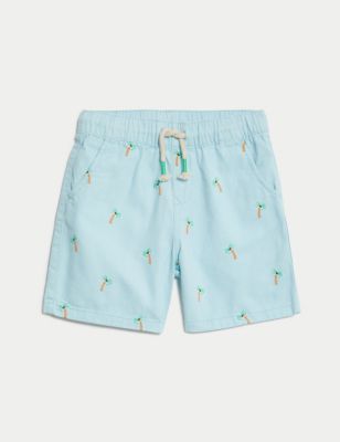 Pure Cotton Palm Tree Shorts (2–8 Yrs) Image 2 of 6