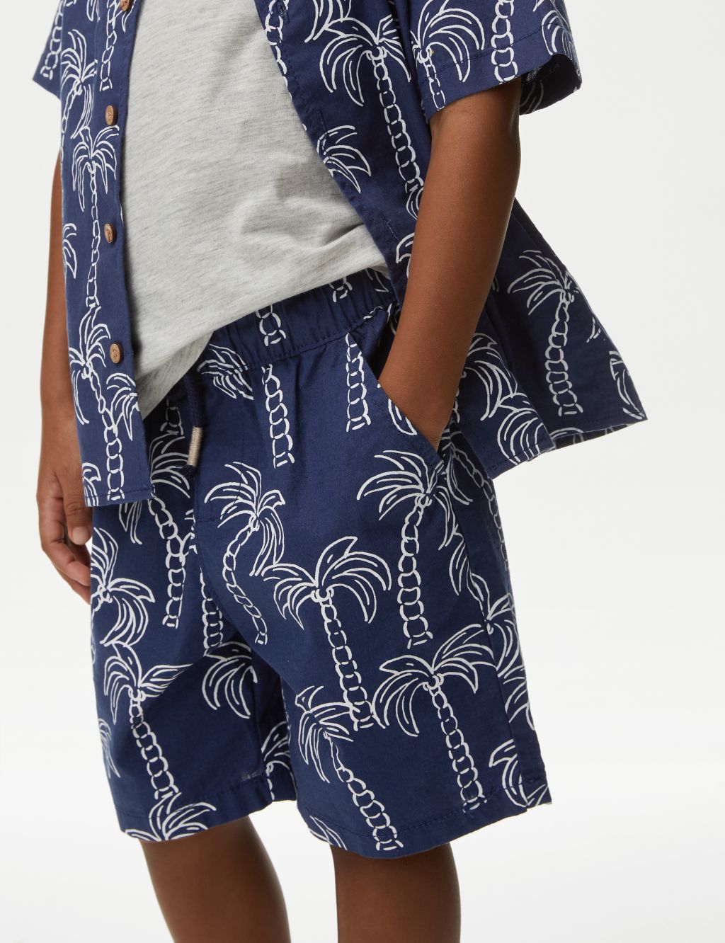 Pure Cotton Palm Tree Shorts (2-8 Yrs) 2 of 5