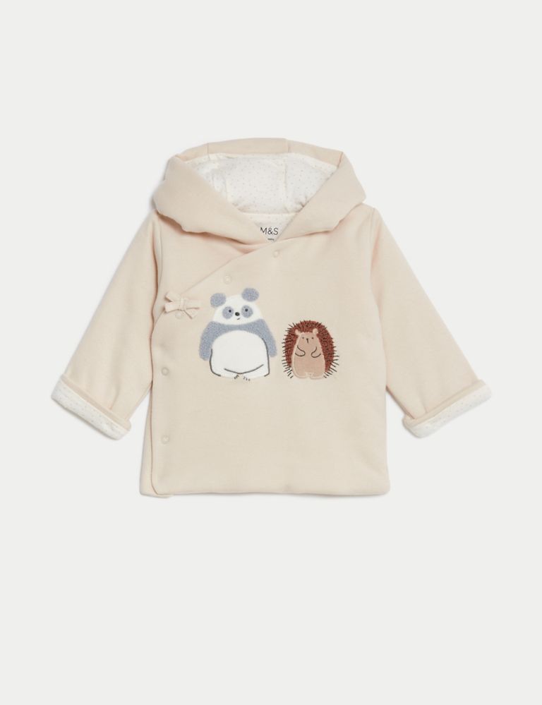 Pure Cotton Panda Hooded Jacket (7lbs-1 Yrs) 1 of 3