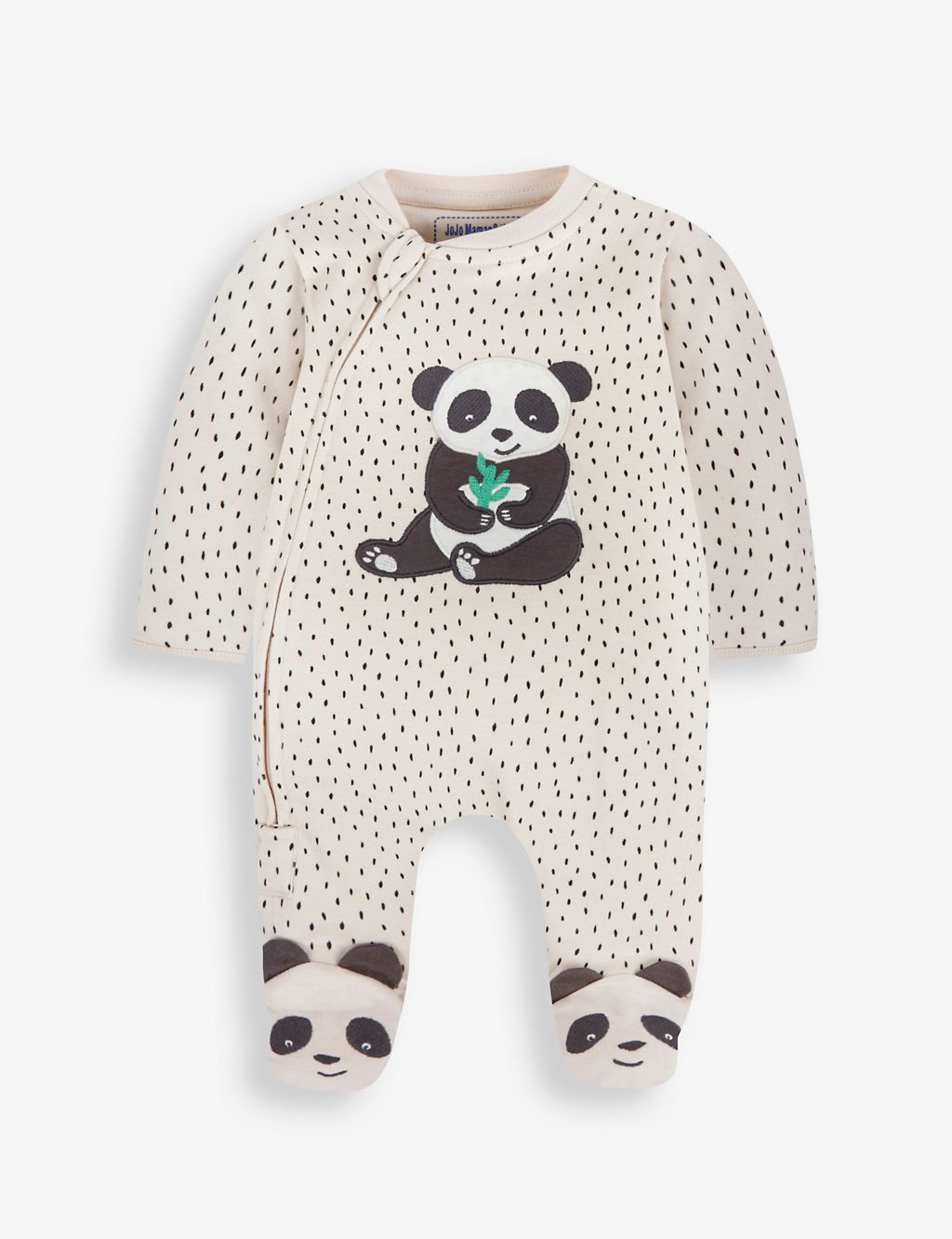 Pure Cotton Panda Zip Sleepsuit (7lbs-12 Mths) 1 of 4