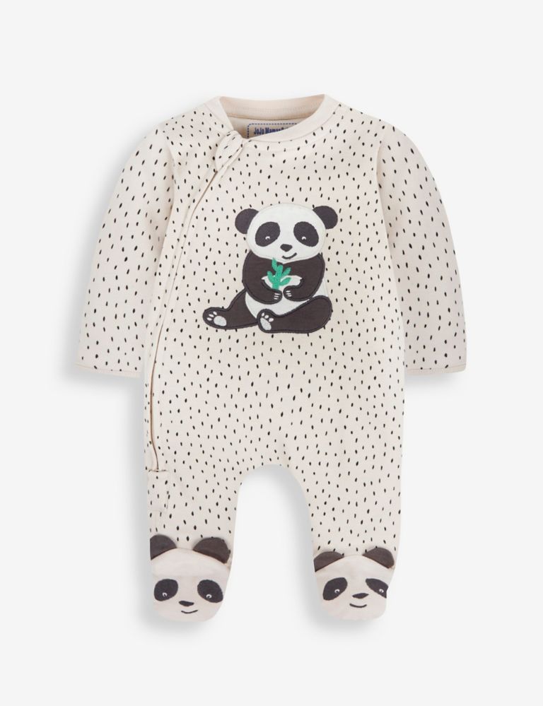 Pure Cotton Panda Zip Sleepsuit (7lbs-12 Mths) 2 of 4