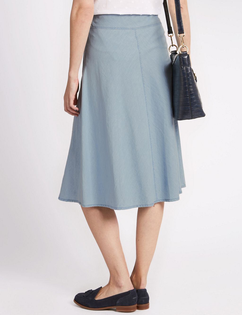 Pure Cotton Panelled A-Line Skirt 2 of 3