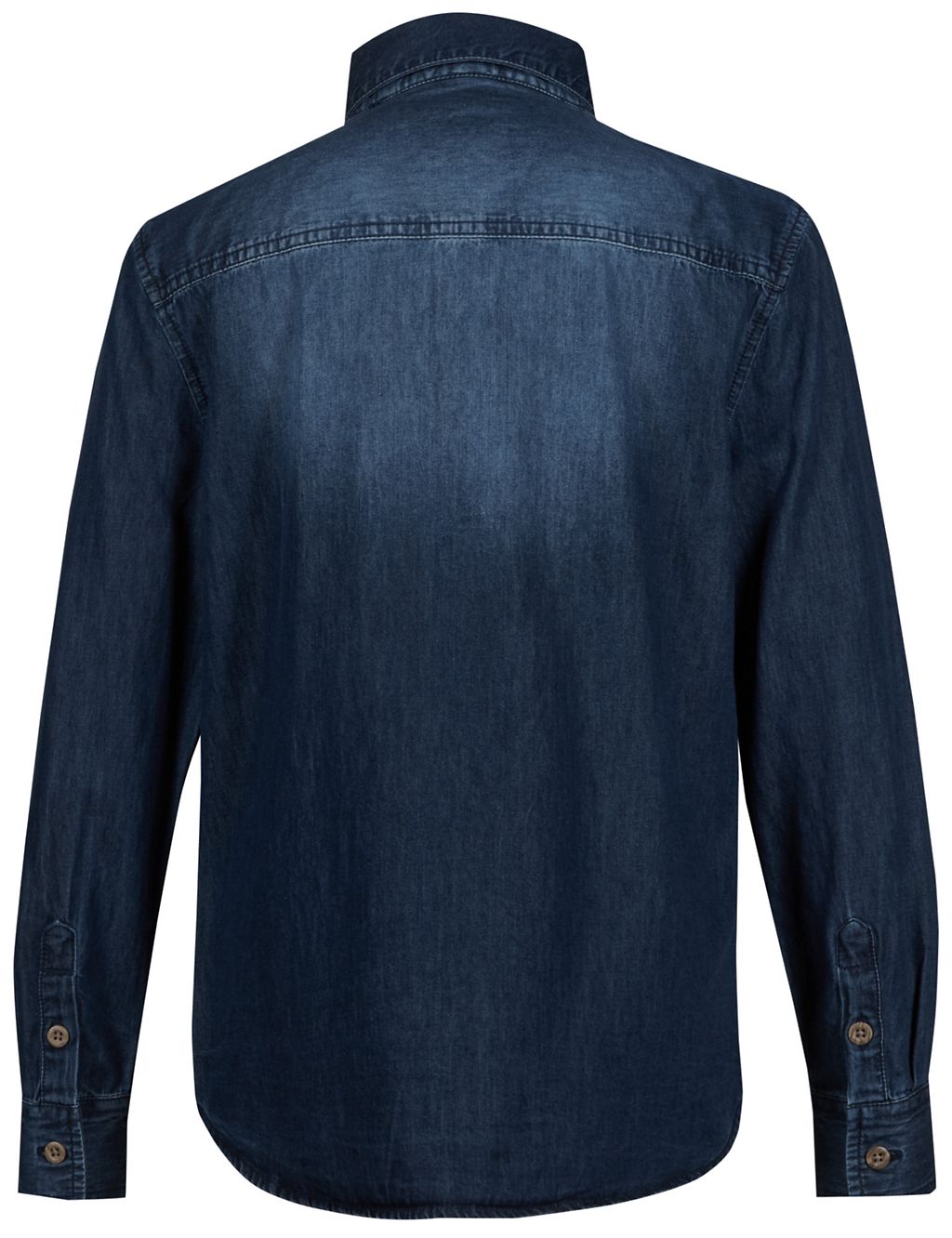 Pure Cotton Panelled Denim Shirt (5-14 Years) 5 of 5